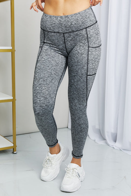 Heathered Wide Waistband Yoga Leggings